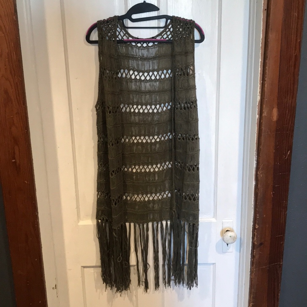 Green knit vest
